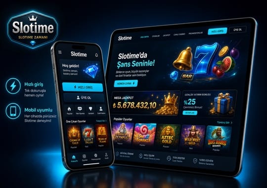 Slotime Mobil Cihazdan Giriş Yapma Görseli – Telefon ve Tablet