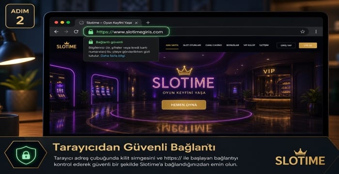 Slotime Platforma Tarayıcıdan Bağlanma Görseli